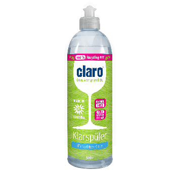 claro ECO rinsing agent makes your dishes completely dry and shiny